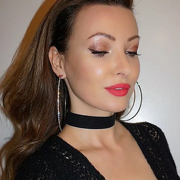 🔥NEW 925 Sterling Silver Diamond Hoop Earrings🔥 - Picture 2 of 4